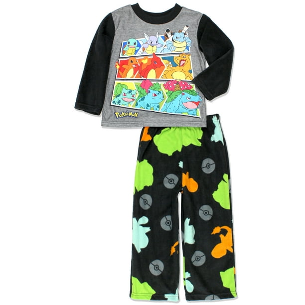 Black Boys Pokemon /& Friends 2 Piece Pajama Set Pants /& Long Sleeve Size 4